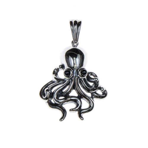 Sterling Silver Octopus Onyx Pendant