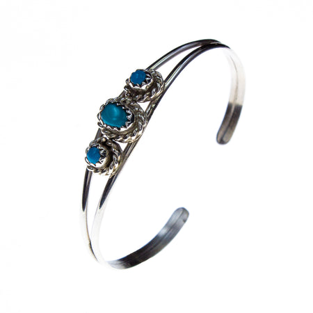 SS Rectangle Blue Topaz Swirling Scrollwork Ring (Size 7)