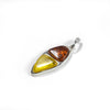 SS Amber Two Tone Triangle Pendant