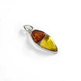 SS Amber Two Tone Triangle Pendant