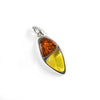 SS Amber Two Tone Triangle Pendant