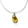 SS Amber Yellow Curvy Chord Necklace