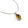 SS Amber Yellow Curvy Chord Necklace