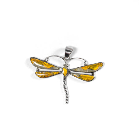 SS Bumblebee Jasper Pear Bezel Dangle Earrings