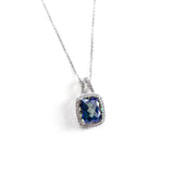 SS Mystic Topaz and CZ Rectangle Necklace