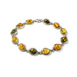 SS Amber Multicolor Bezel Bracelet