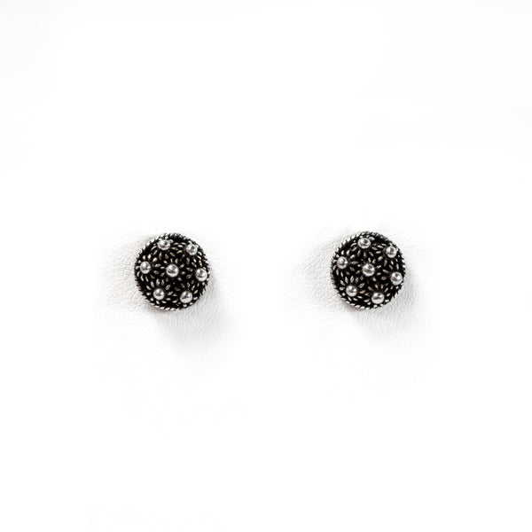 SS Oxidized Flower Bead Studs