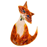 Art Glass Cat Orange Tabby