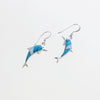 SS Created Opal Dolphin Dangle Earrings