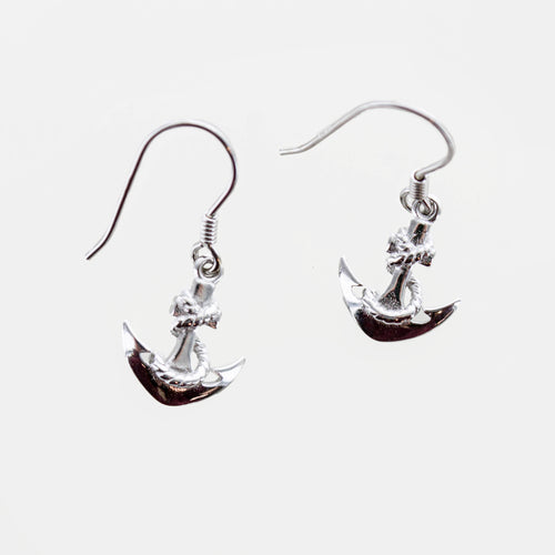 SS Anchor Twisted Rope Earrings