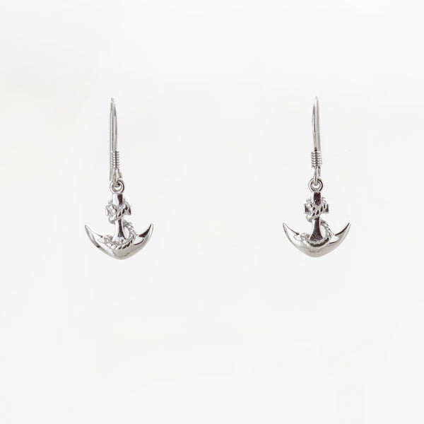 SS Anchor Twisted Rope Earrings