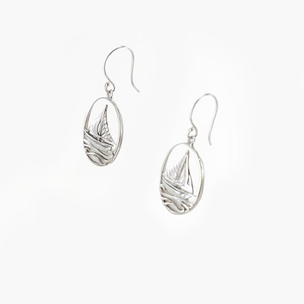 SS Sailboat Dangle Earrings