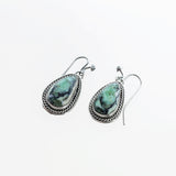 SS Variscite Rope Twist Dangle Earrings