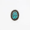SS Turquoise Flower Ring Size 8.75