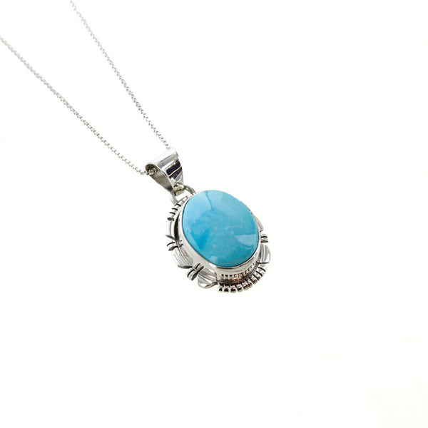 SS Turquoise Sleeping Beauty Pendant and Chain