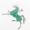 SS Variscite Horse Inlay Pendant