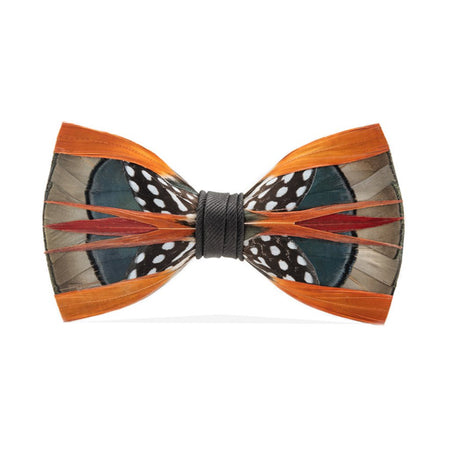 Pheasant and Guinea Fowl Feather Bowtie