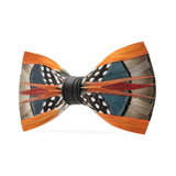 Mayfly Orange Feather Bow Tie