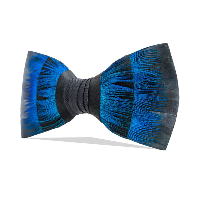 Turkey and Peacock Feather Bow Tie