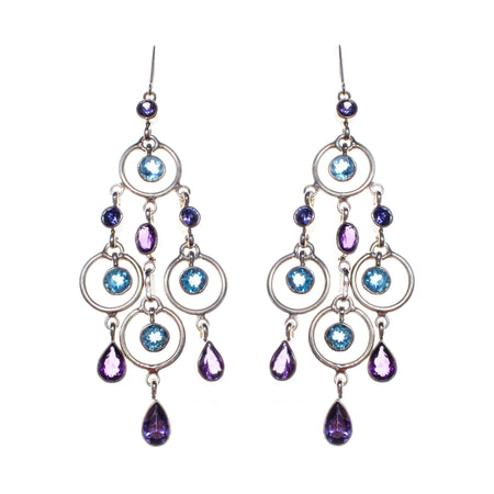 Sterling Silver Larimar Apatite & Blue Topaz Necklace & Earring Set