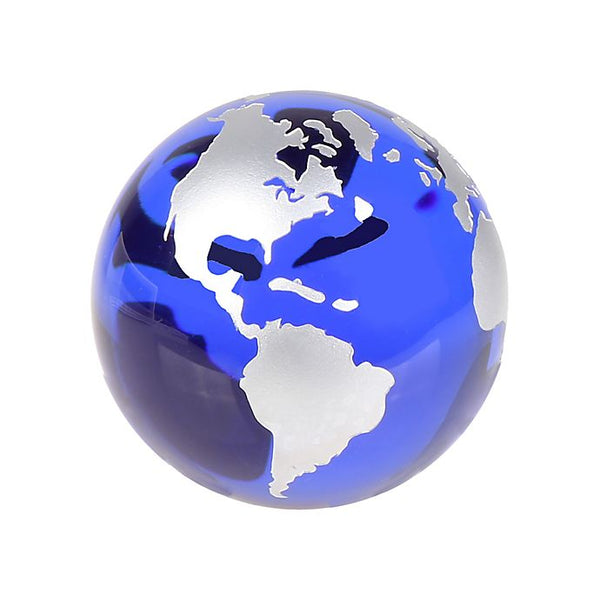 Globe Paperweight - Blue and Silver