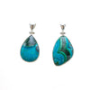 SS Oblong Chrysocolla Bezel Pendants