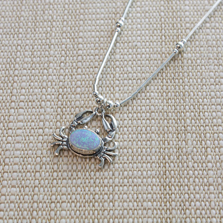 Sterling Silver Blue Opal Crab Earrings