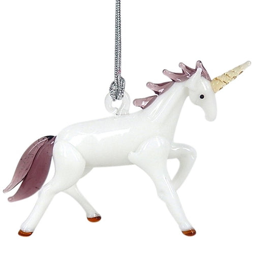 Glass Unicorn Ornament