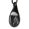 Glass Jellyfish Black White Glow Necklace
