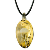 Glass Jellyfish White Gold Glow Necklace