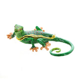 Spotted Lizard Cloissoné Box w/ Matching Necklace