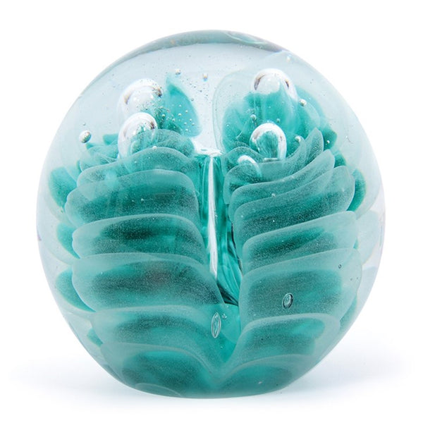 Obsidian Glow Paperweight in Teal
