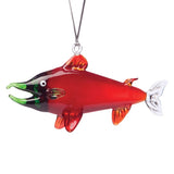 Glass Red King Salmon Ornament