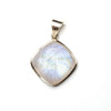 SS Square Cushion Rainbow Moonstone Pendant