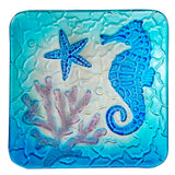 Square Glass Seahorse Plate