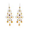 Sterling Silver Citrine Garnet Chandelier Earrings