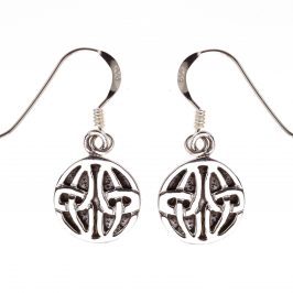 Sterling Silver Celtic Round Dangle Earrings